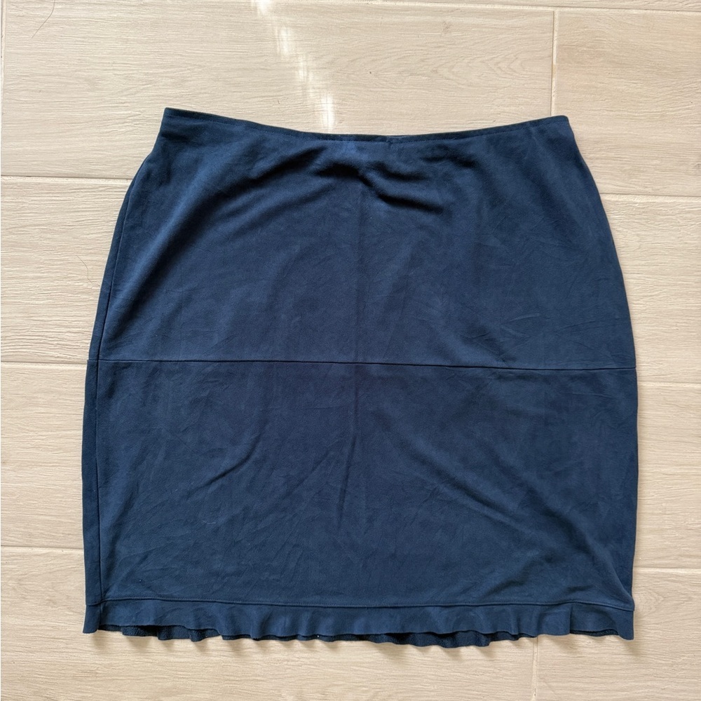 Kathy‎ Ireland Faux Suede Navy Mini Skirt